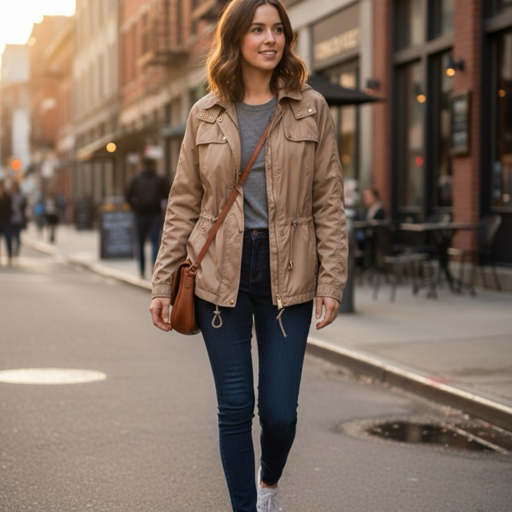 Vince Camuto Tan Utility Jacket for Women